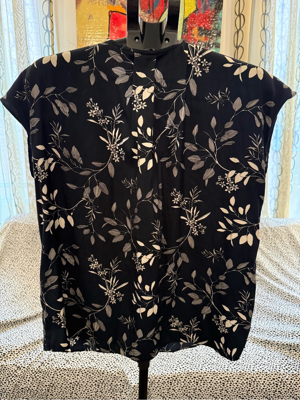 Banana Republic Floral Cap Sleeve Blouse